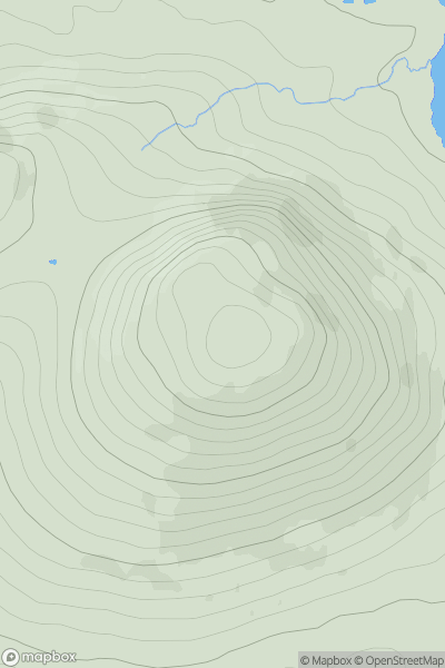Thumbnail image for Meall Mor [Glen Etive to Glen Lochy] showing contour plot for surrounding peak